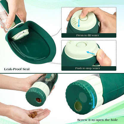 Portable Dog Water Food Bottle 2-In-1 Design