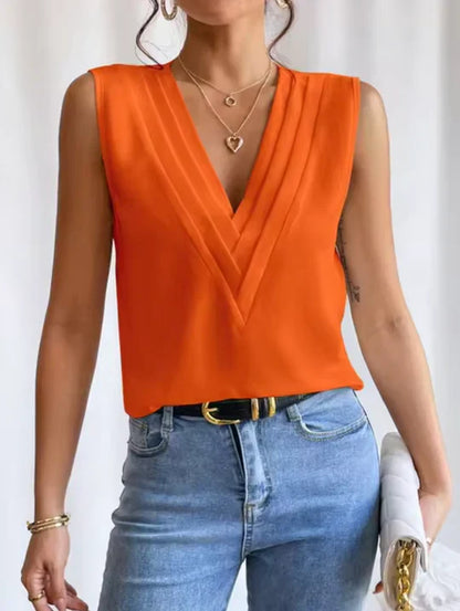 Women's Sleeveless V-Neck Elegant Simplicity