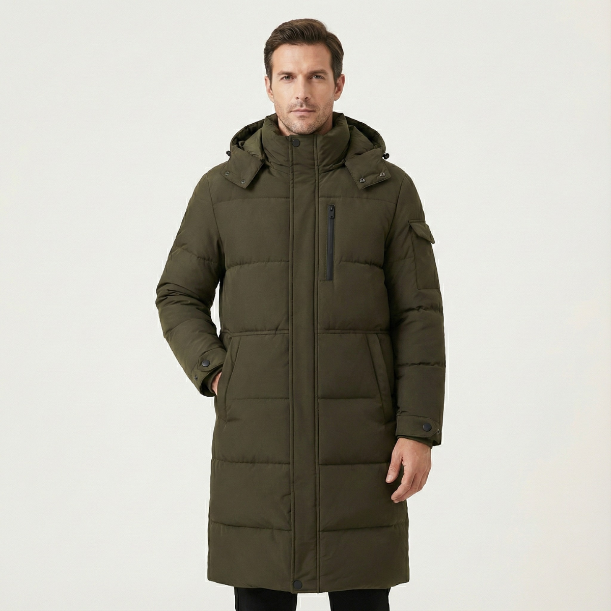 Men's Thermal Longline Puffer Coat Black