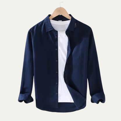 Men's Linen Cotton Shirt Summer Retro Style