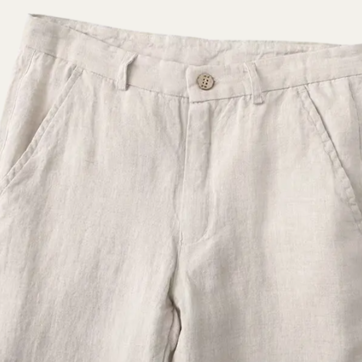Alderfall Men's Linen Pants Loose Fit Casual Beige