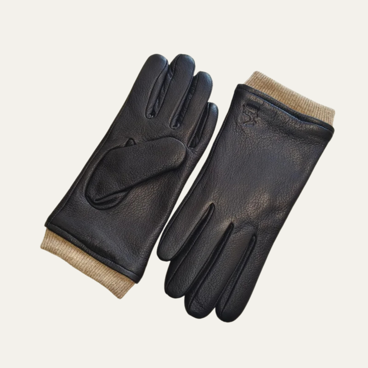 Men's Leather Wool Lined Driving Gloves