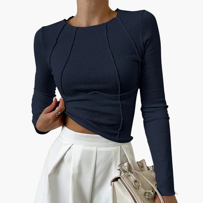 Women's Long Sleeve Blouse Seam Detail