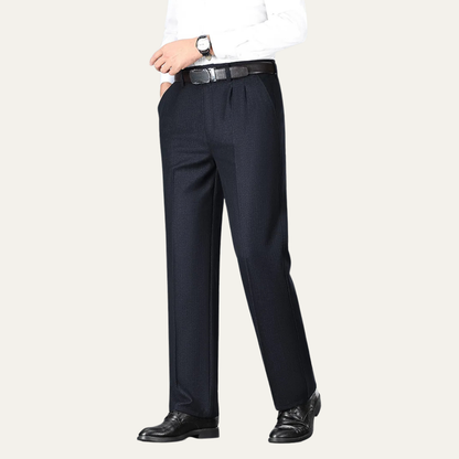 Men's Double Pleated Straight Leg Dress Pants