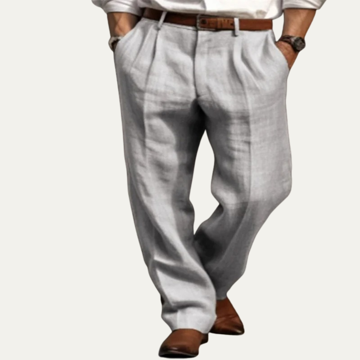 Men's Vintage Pleated Straight Pants