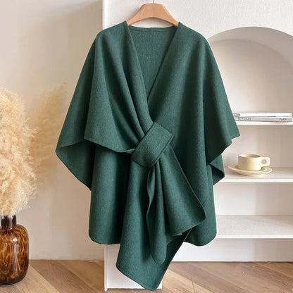 Luxurious Poncho Windproof Shawl Coat Caliboot