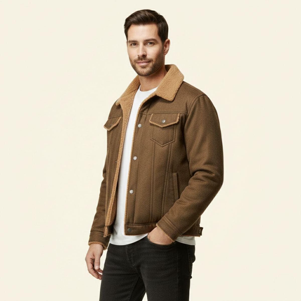 Men's Vintage Leather Shearling Jacket