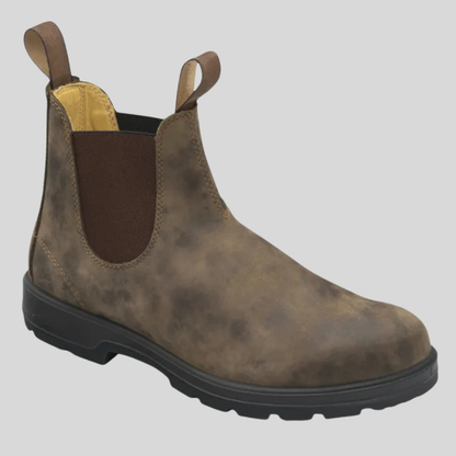Men's Slip-On Boots Leather Shaft