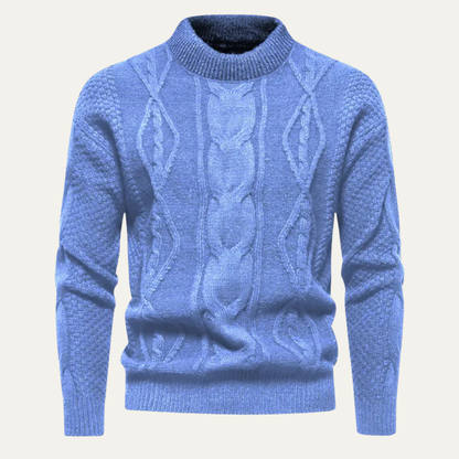 Men's Cable Knit Sweater Round Neck Winter