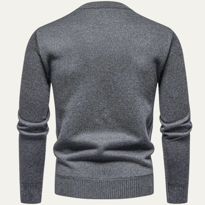 Men's Crew Neck Knit Sweater Warm Diamond Pattern