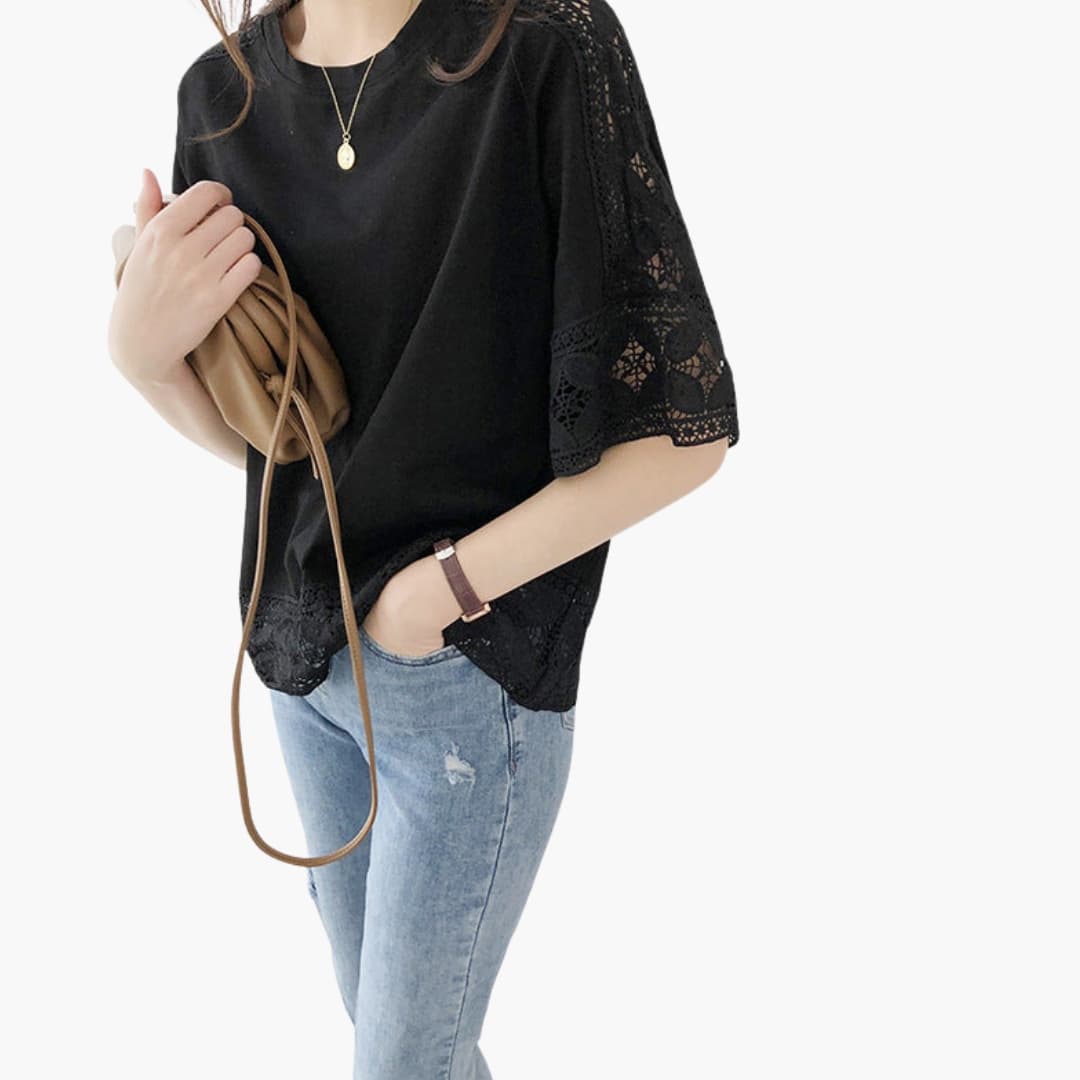 Women's Short Sleeve Lace T-Shirt