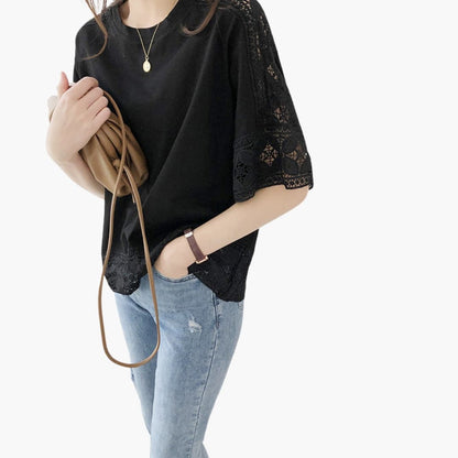 Women's Short Sleeve Lace T-Shirt