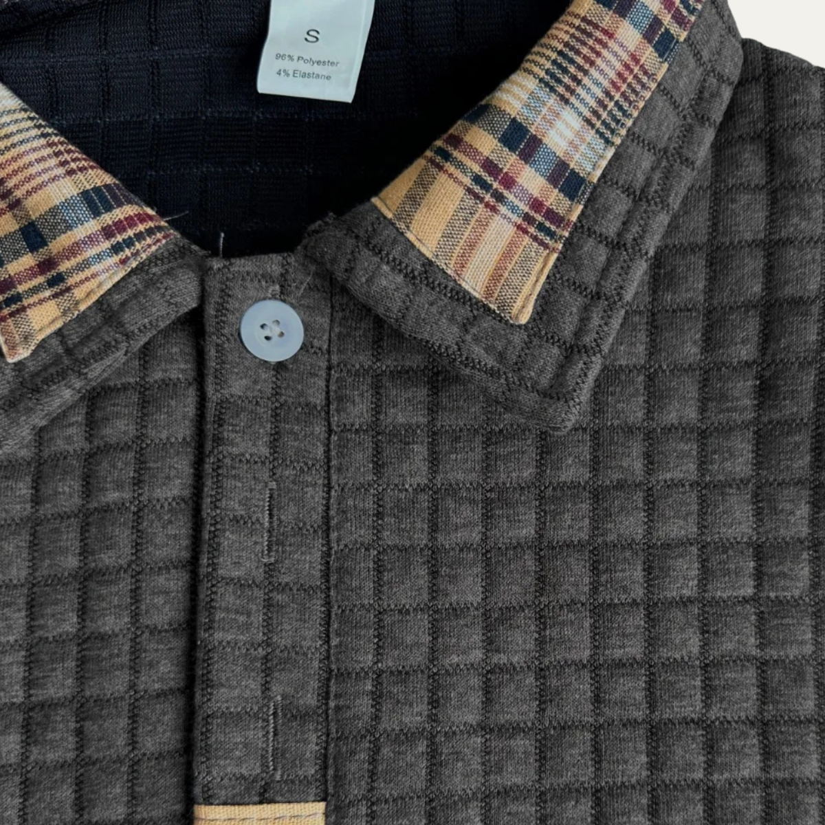 Men's Waffle Knit Polo Sweater