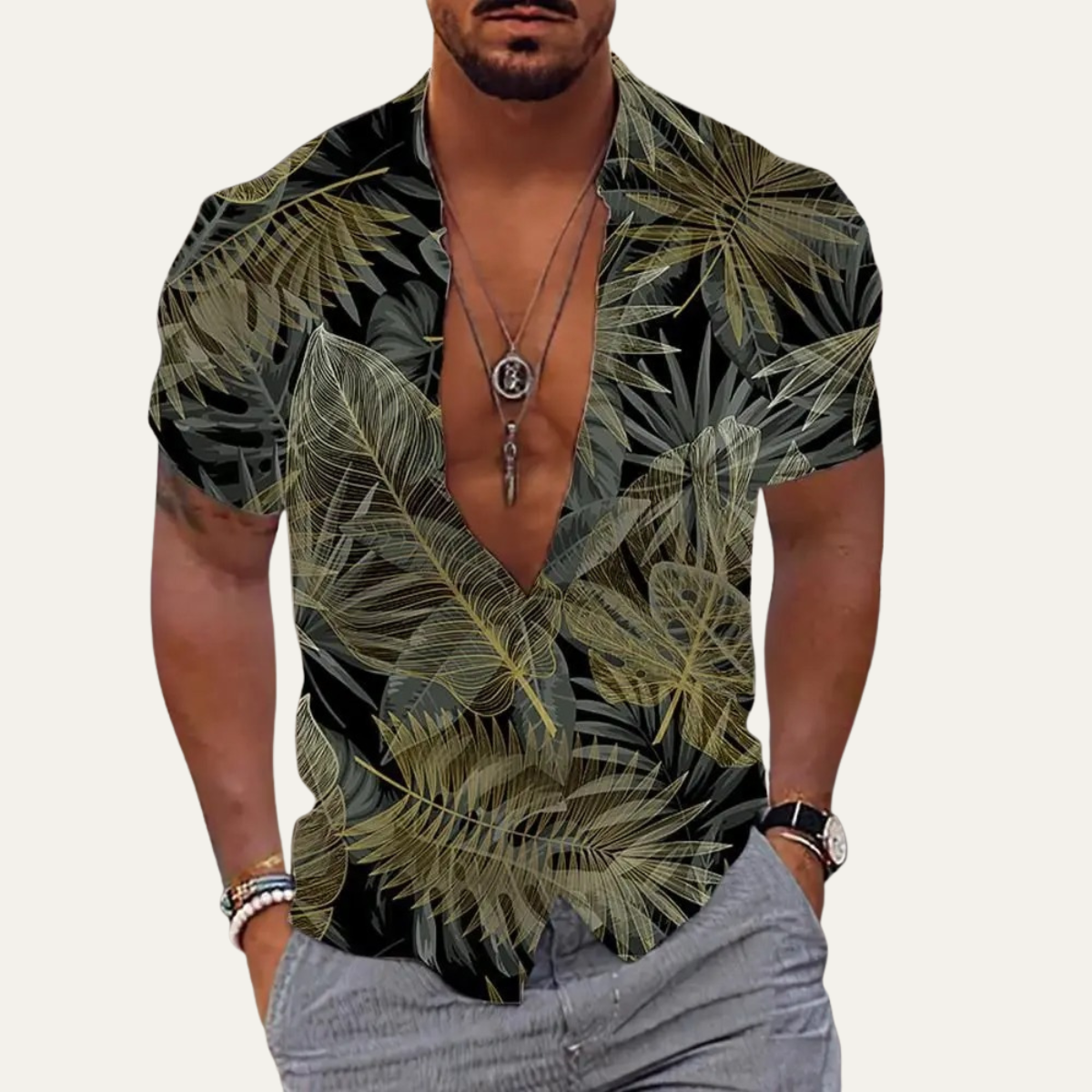 Men's Hawaiian Shirt Tropical Print Lightweight Coconut Design