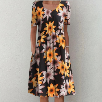 Women's Floral Pleated Dress