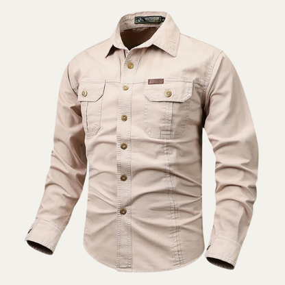 Men's Tactical Shirt Cotton With Multiple Pockets
