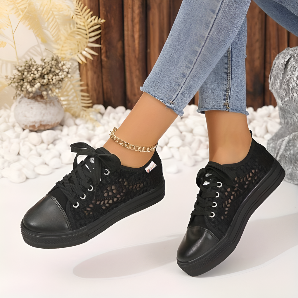 Women's Lace Sneakers Casual Fashion - VibreMode