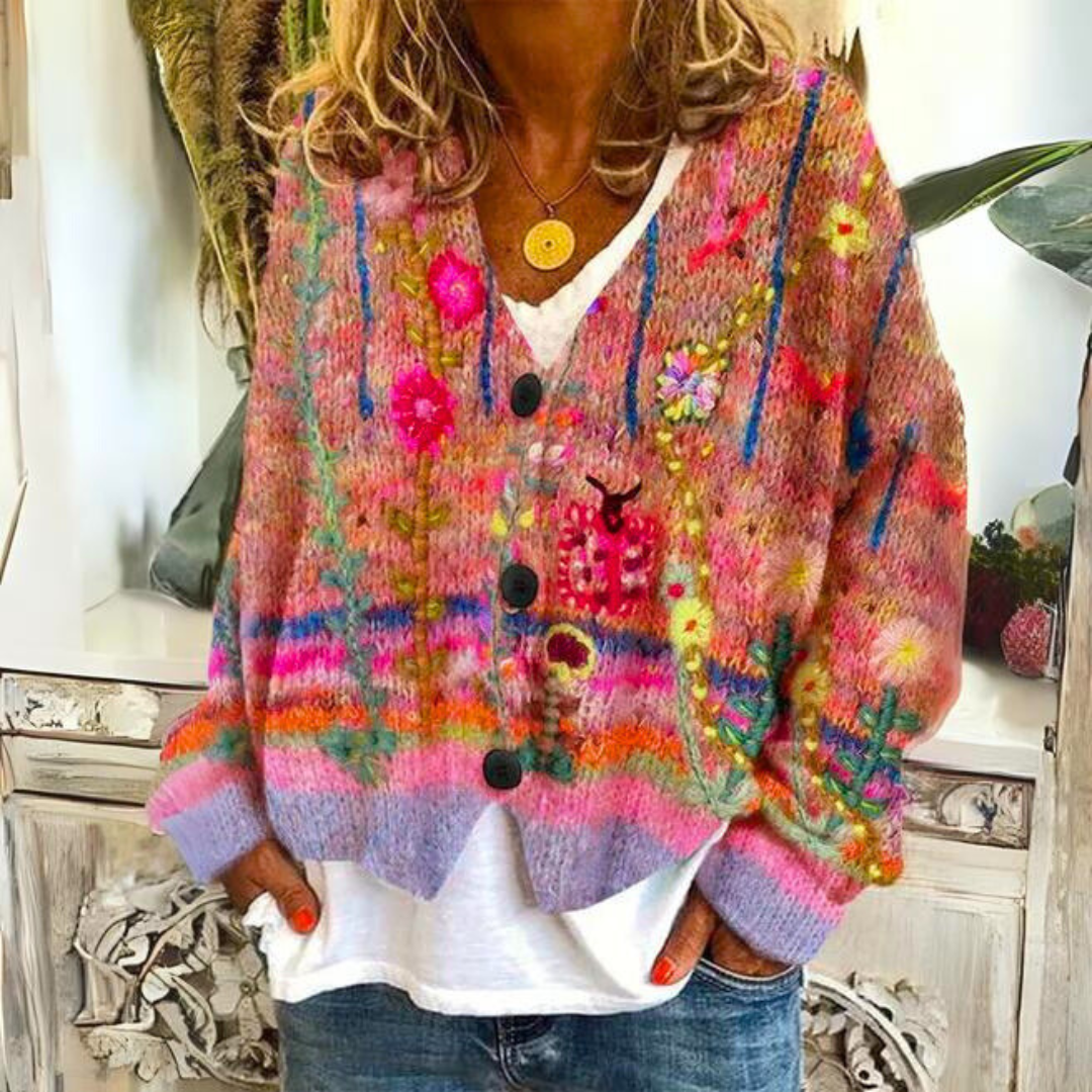 Cozy Ladies Patterned Winter Sweater