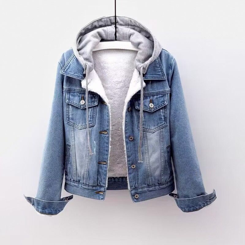 Classic Blue Hooded Denim Jacket