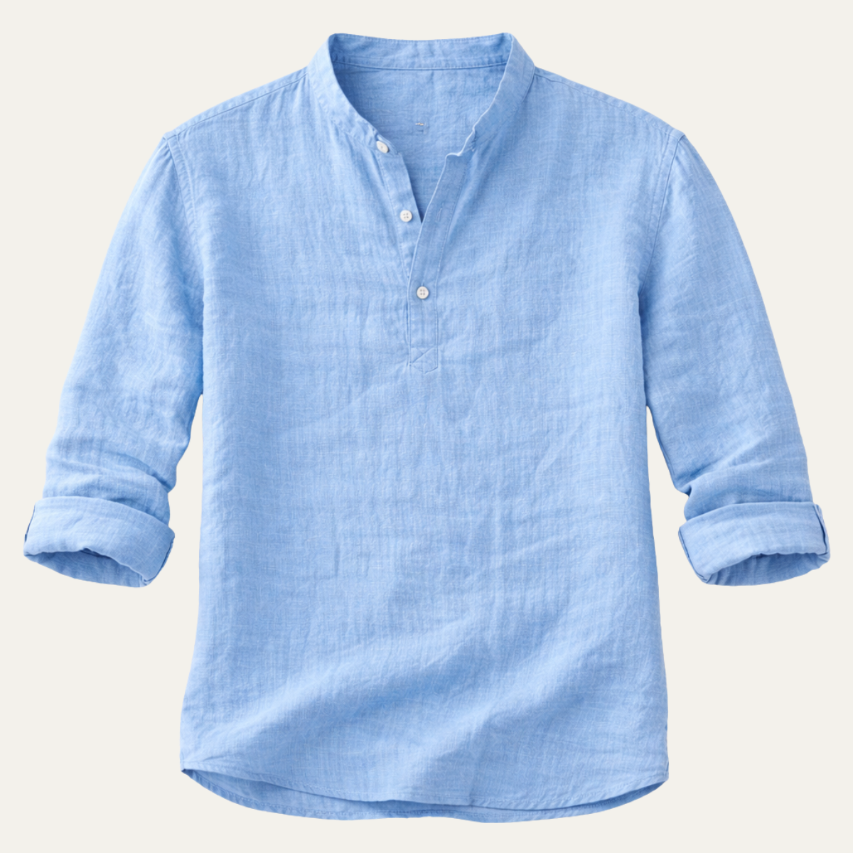 Men's Linen Casual Shirt Breathable Beige - VibreMode