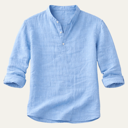 Men's Linen Casual Shirt Breathable Beige - VibreMode
