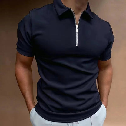 Men's Polo Shirt Zip Collar Comfortable
