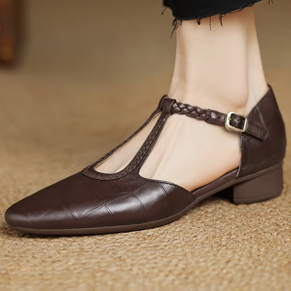 Classic Ladies Pointed Toe Leather Flat Shoes
