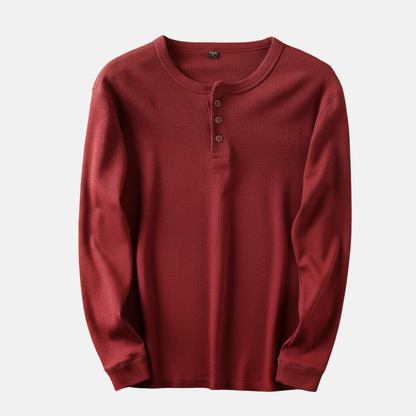 Ribbed Relaxed Fit Henley Shirt for Men – Casual Comfort & Style Caliboot