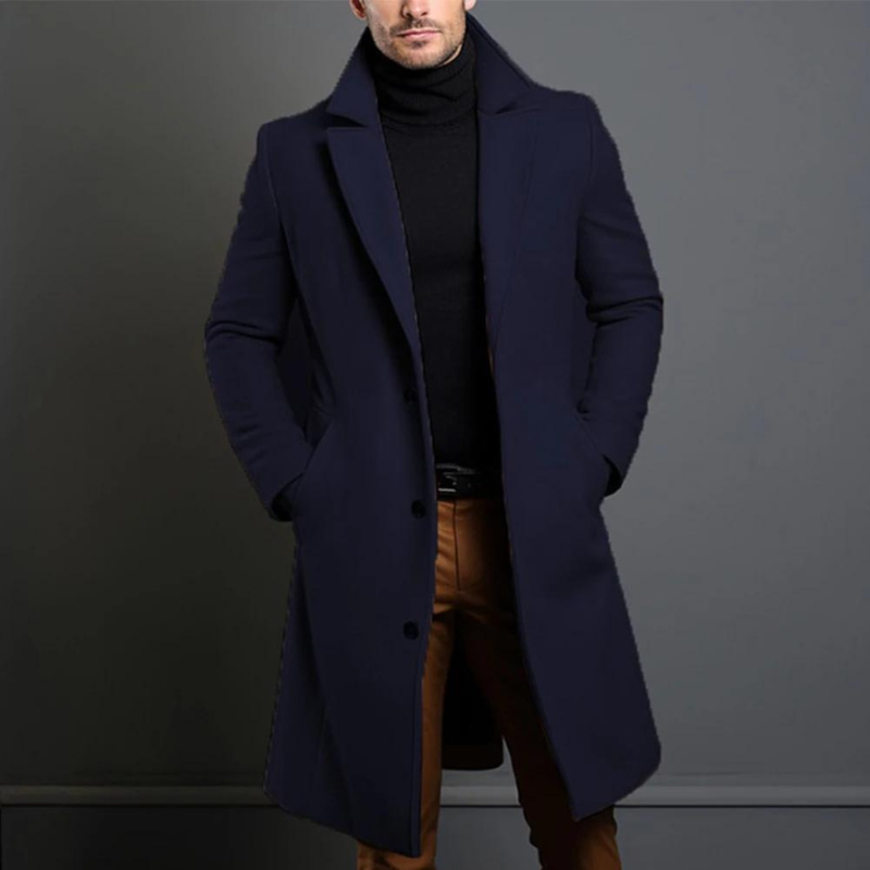 Men's Classic Stylish Long Wool Coat