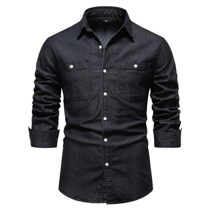 Mercer Men's Slim Fit Denim Shirt - VibreMode