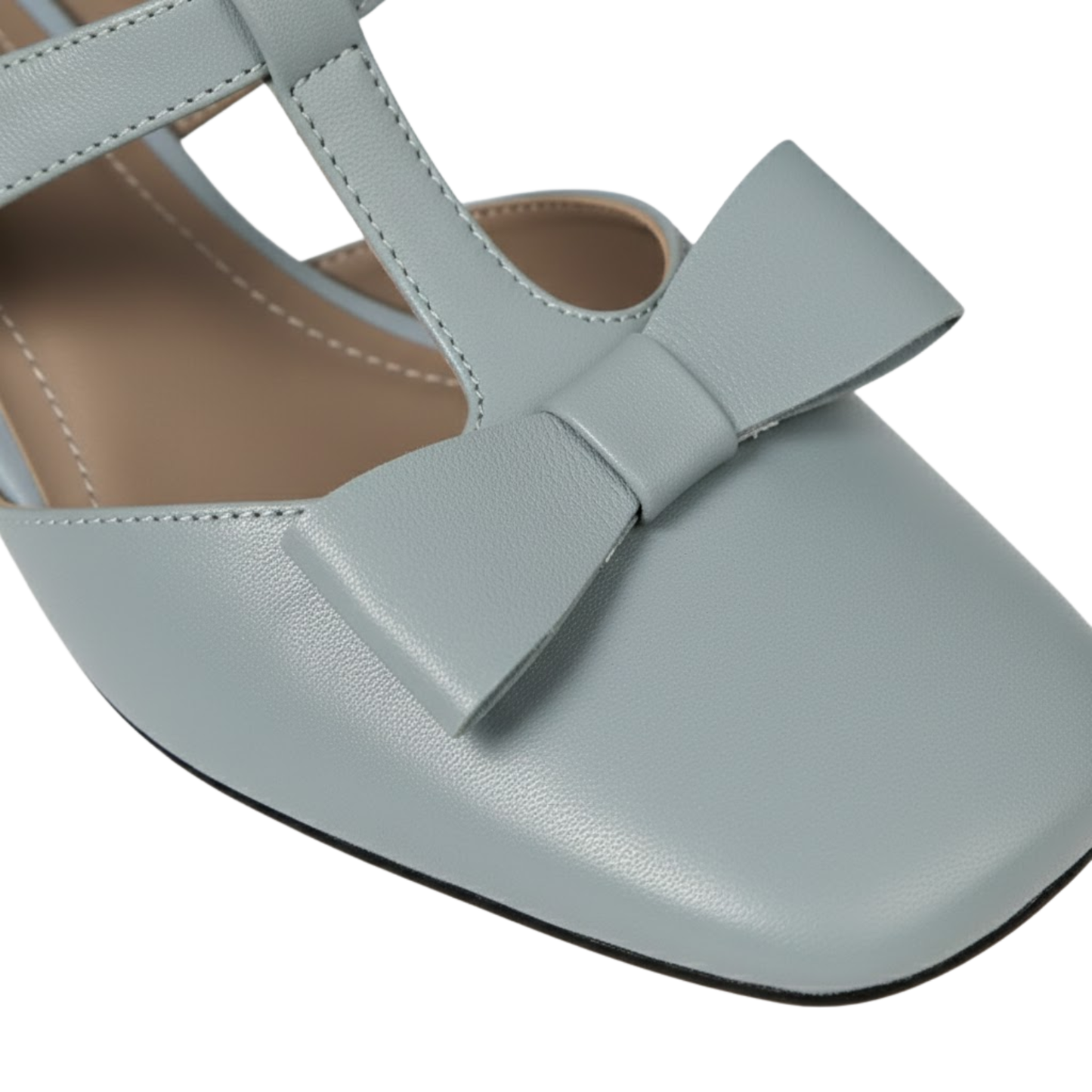 Glossy Black Buckle Slide Shoes