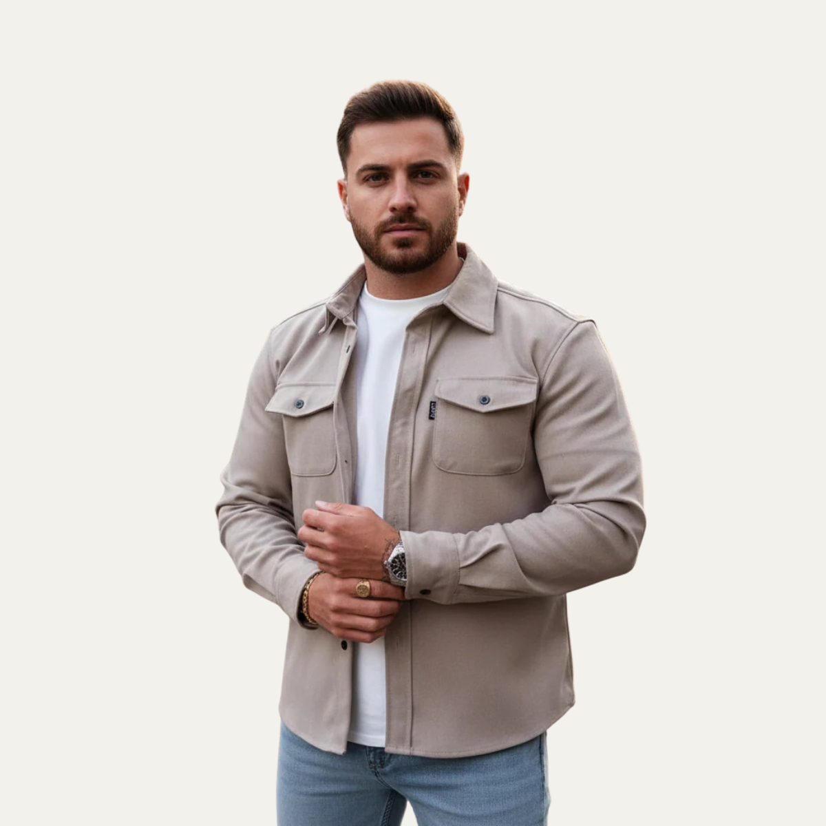 Men's Cotton Blend Button Up Shirt