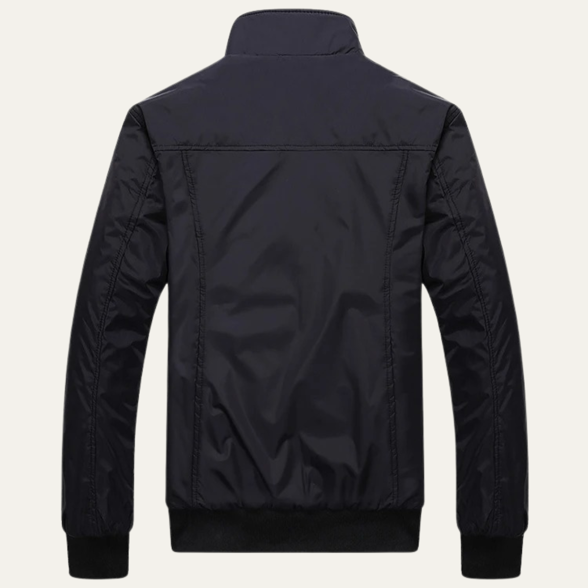 Men's Lightweight Bomber Jacket Stand Collar Black
