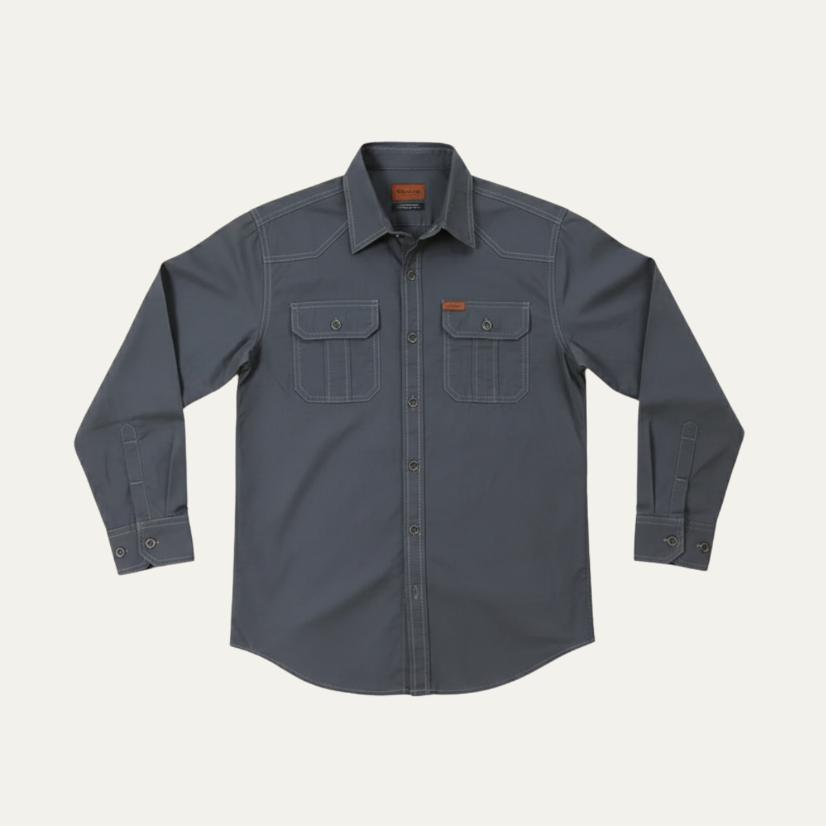 Men's Soft Cargo Shirt Multi Pocket Solid Color