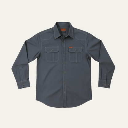 Men's Soft Cargo Shirt Multi Pocket Solid Color