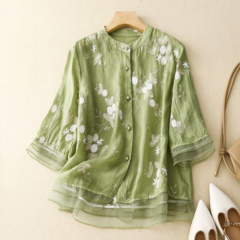 Classic Women's Linen Cotton Top - VibreMode