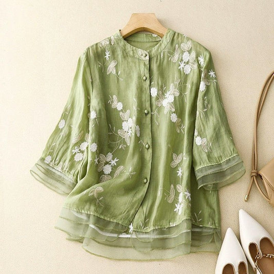 Classic Women's Linen Cotton Top - VibreMode
