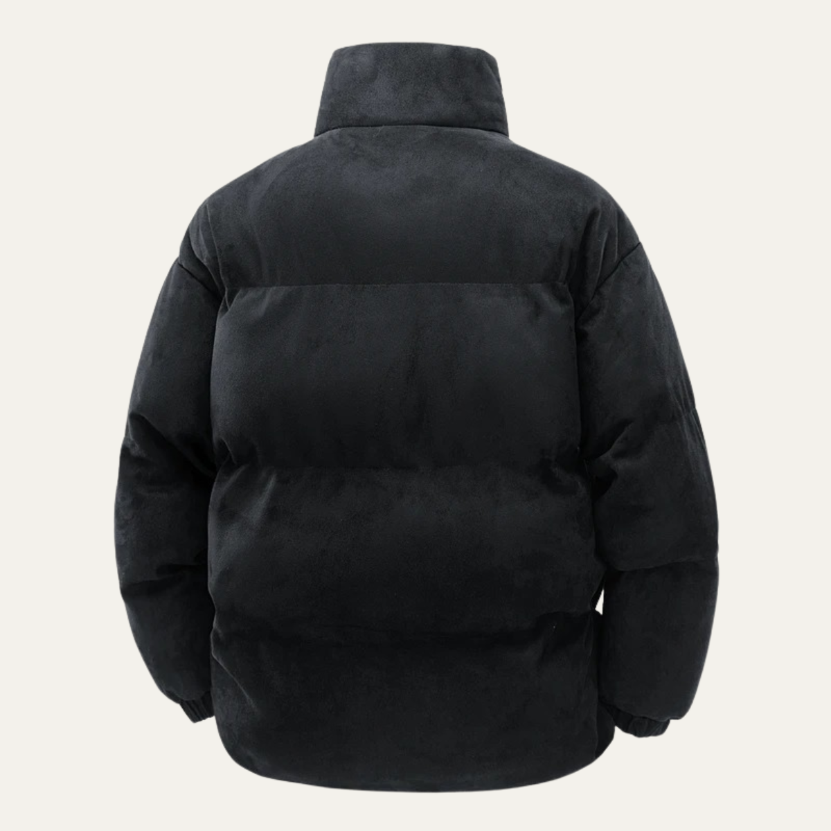 Men's Suede Puffer Jacket Cotton Padded Brown