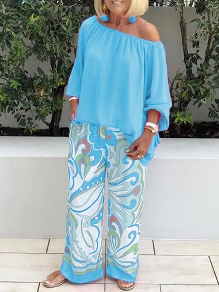 Women's Off-Shoulder Two-Piece Outfit