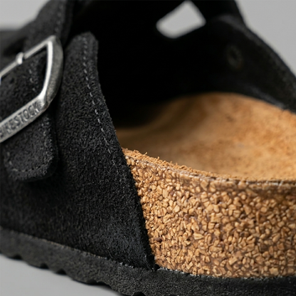 Men’s Suede Clogs Adjustable Buckle Comfort Slip-On Sandals