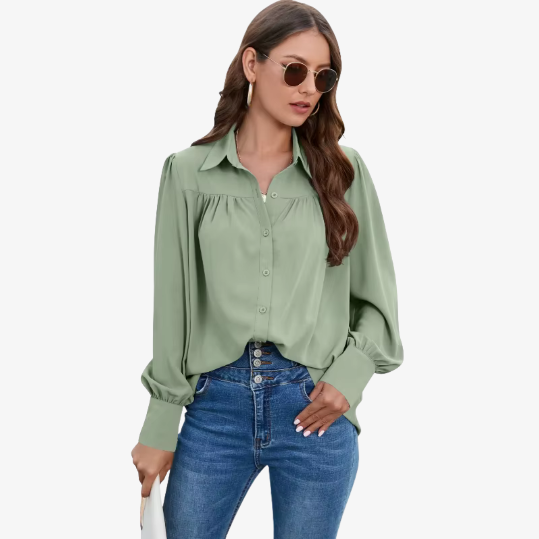 Women's Chiffon Blouse Lantern Sleeves