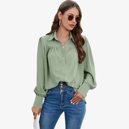 Women's Chiffon Blouse Lantern Sleeves