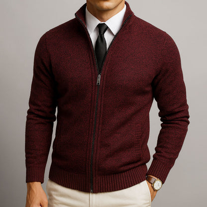 Men's Long Sleeve Zip Front Cardigan