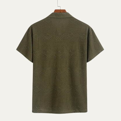 Men's V Neck Knitted Polo Shirt Breathable