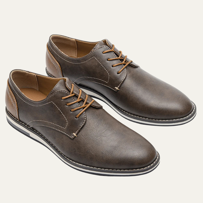 Hartwell Men's Leather Oxford Sneakers Two Tone Casual
