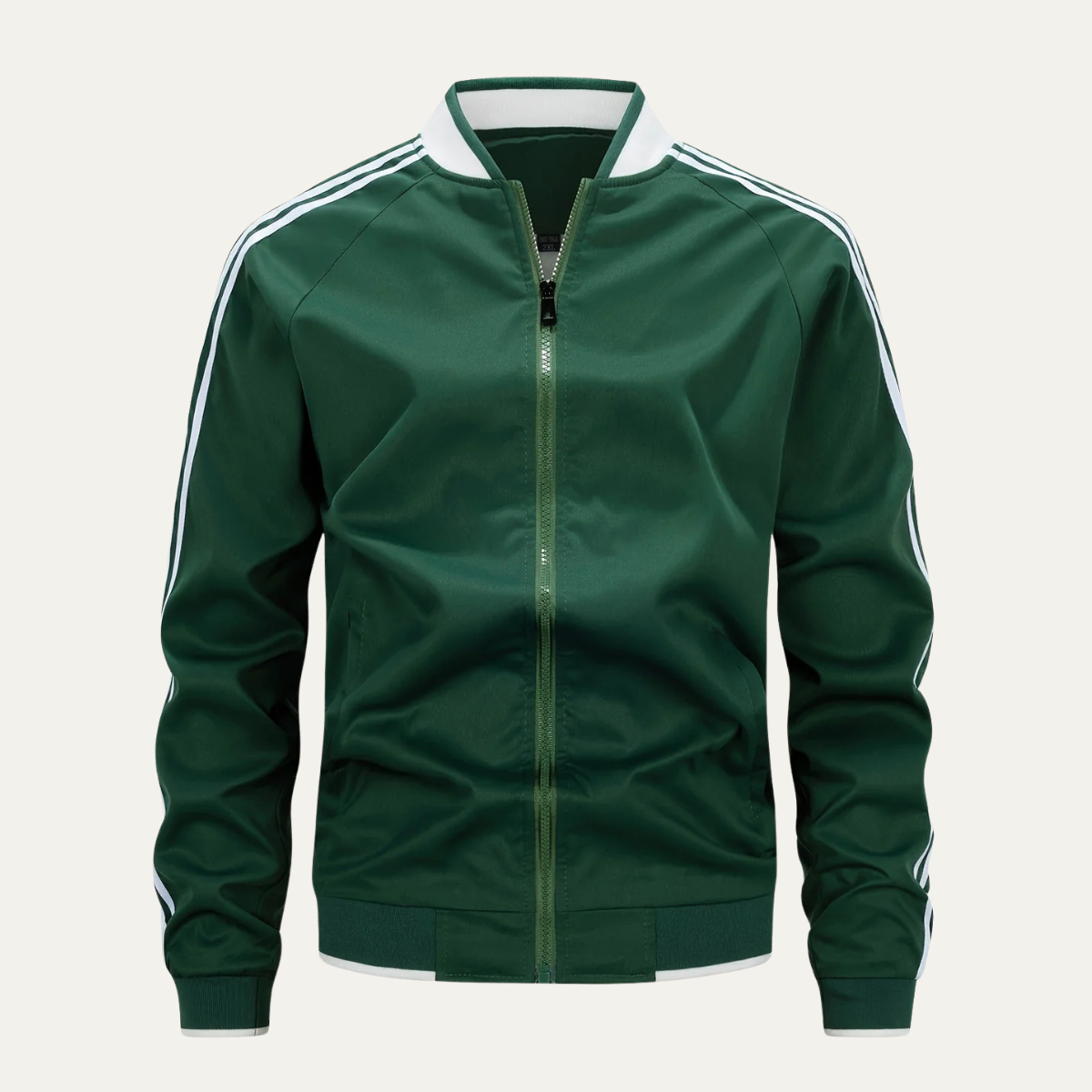 Men's Lightweight Zip Up Track Jacket Breathable Striped Sleeves