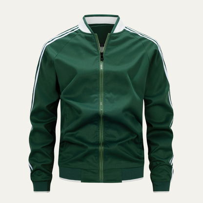 Men's Lightweight Zip Up Track Jacket Breathable Striped Sleeves