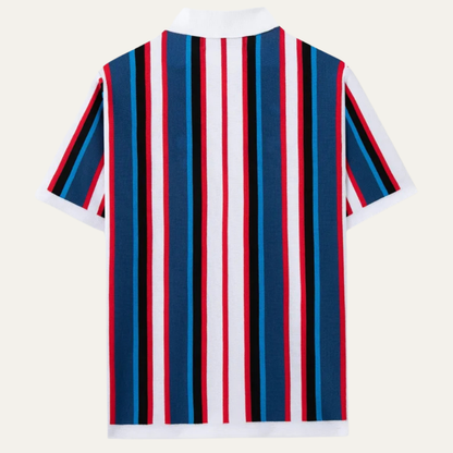 Men's Striped Knit Polo Shirt