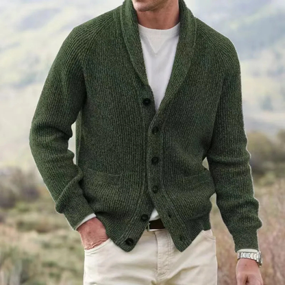 Men's Knitted Cardigan Warm Turn Down Collar