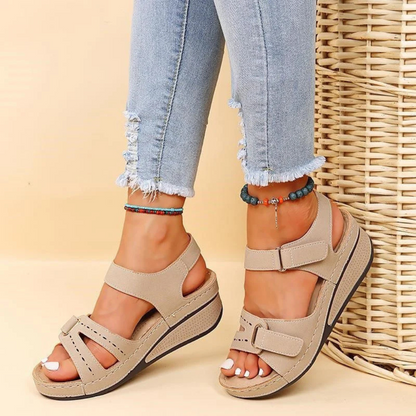 Women's Wedge Heel Shoes Soft Sole Velcro Strap